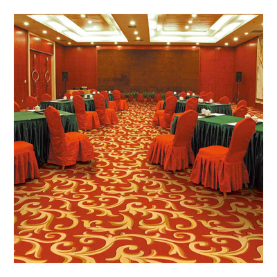 Red Luxury Hospitality Carpet Polypropylence Woven Wilton Carpet